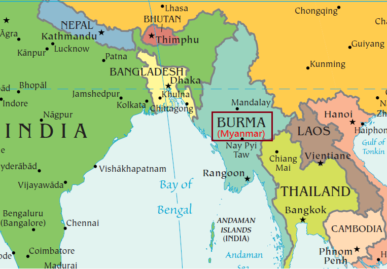 India Myanmar Map